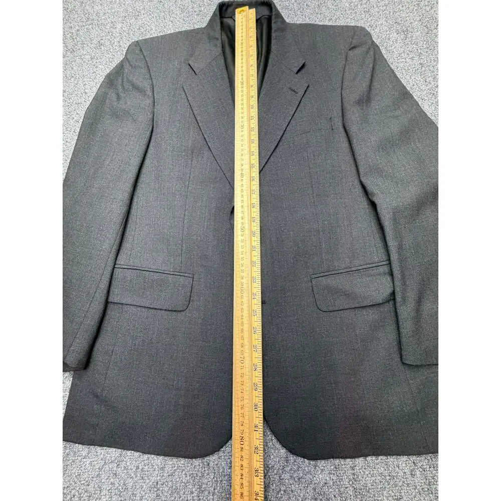 Vintage Burberrys Saks Fifth Avenue Mens Gray 100% Wool Blazer USA Made 42 44